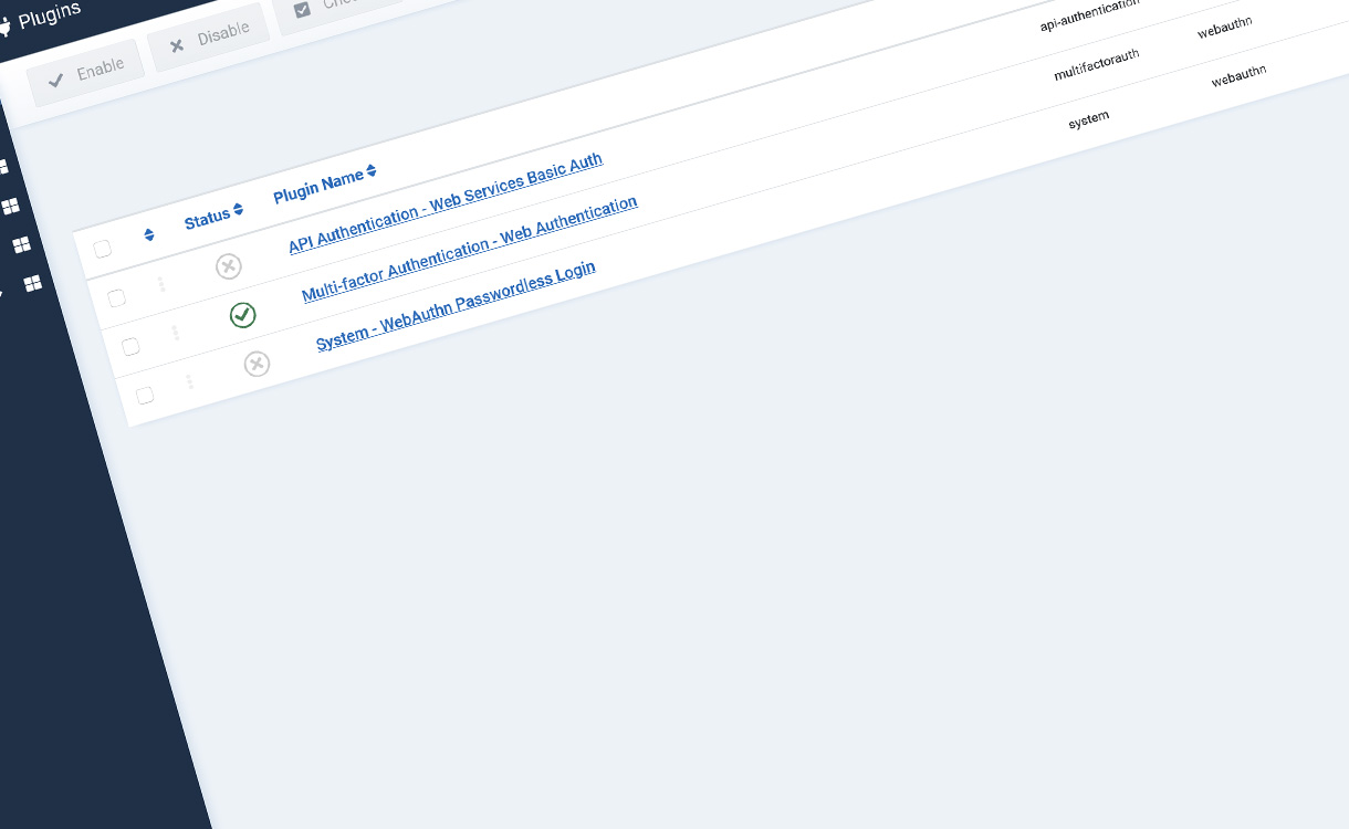 Enabling and Disabling Web Authentication in Joomla 4
